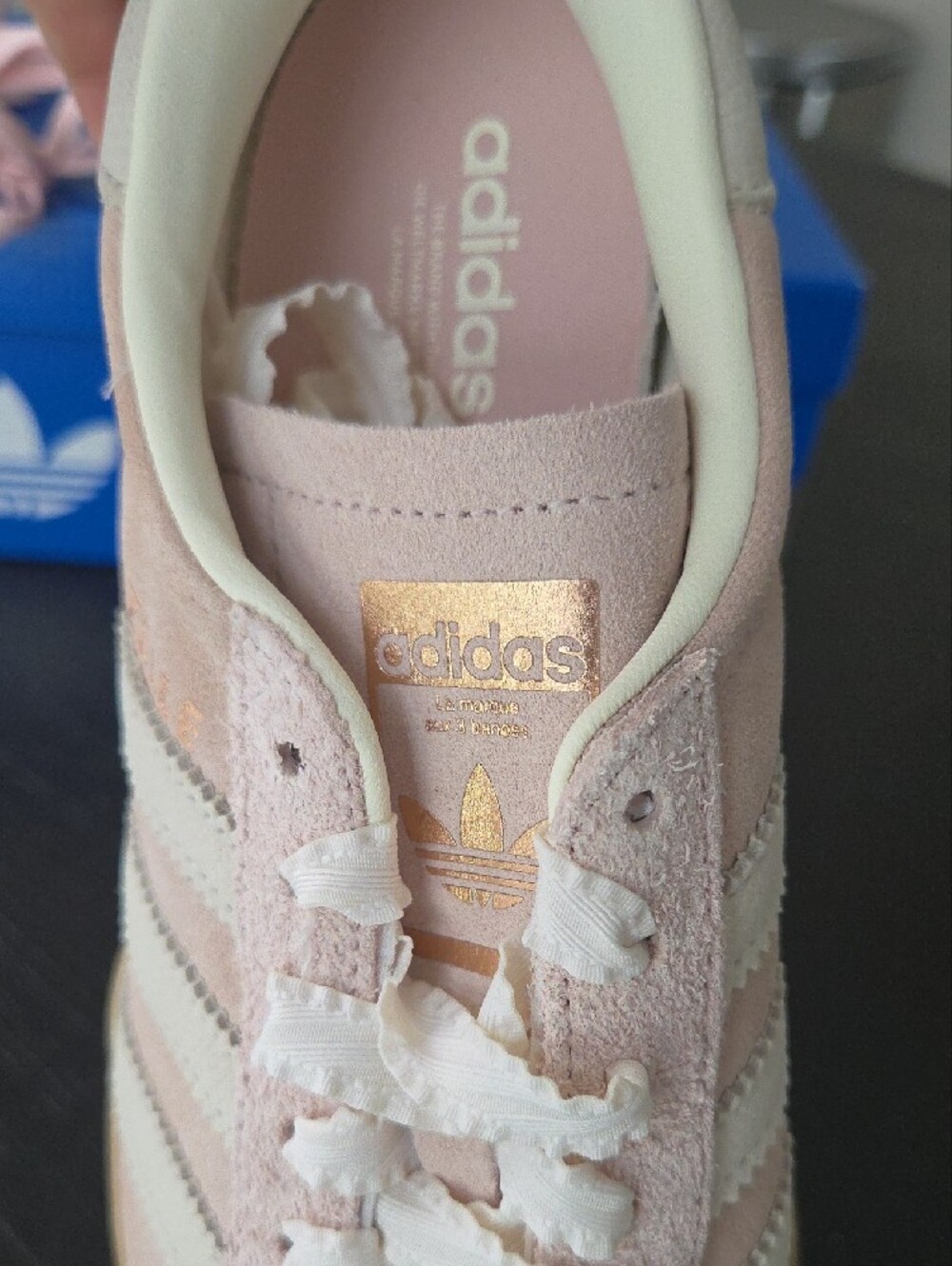 NWT Adidas Women's GAZELLE BOLD 'Sandy Pink Off White' Shoes IH4209 - Picture 8 of 10